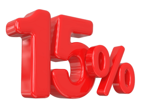 promotion number 15 percent 3d png