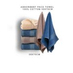 absorbent face towel 100% cotton 35x75cm