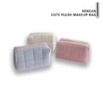korean cute plush makeup bag