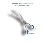 barber scissor curved with finger rings